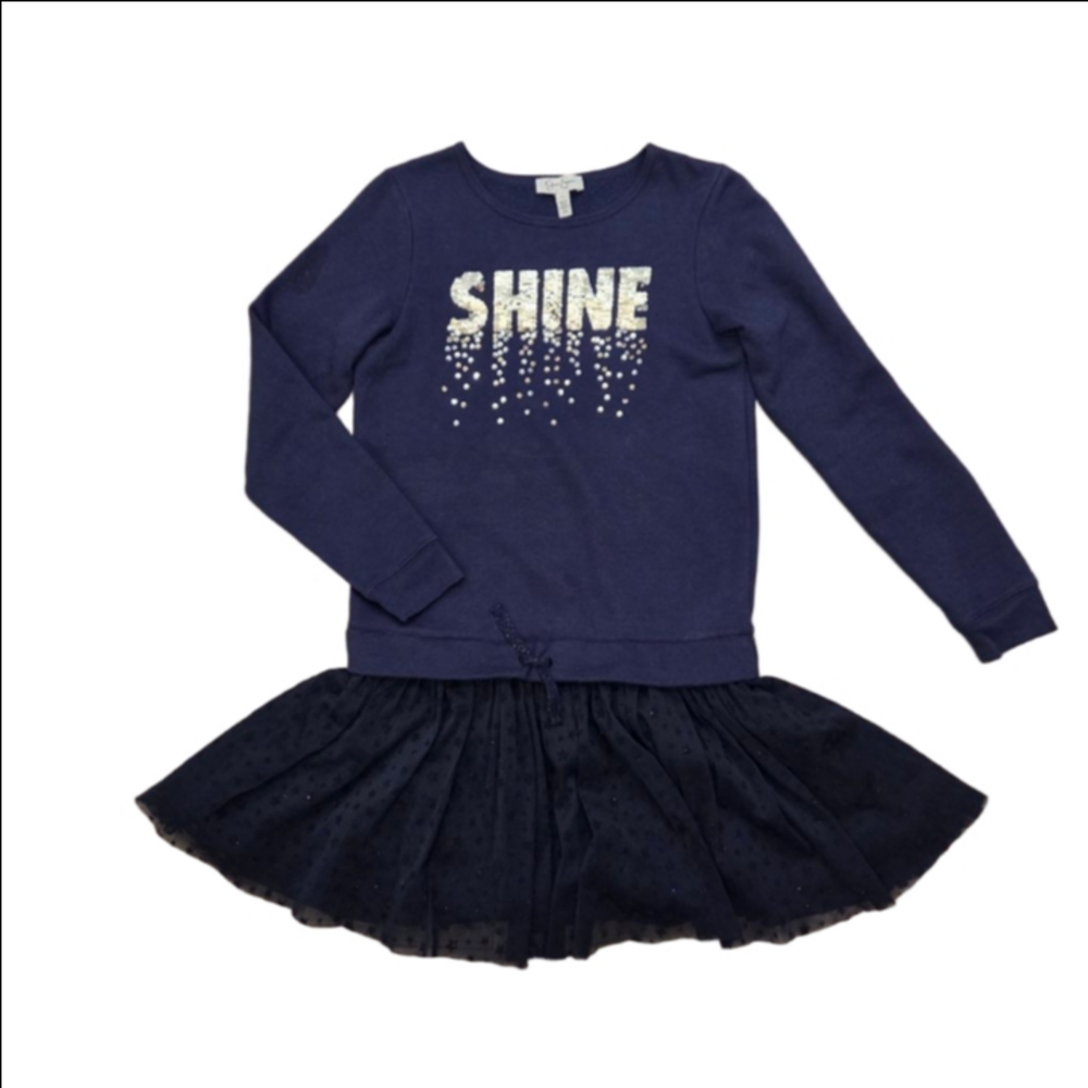 Girls Jessica Simpson Navy Sequin Shine Dress size large